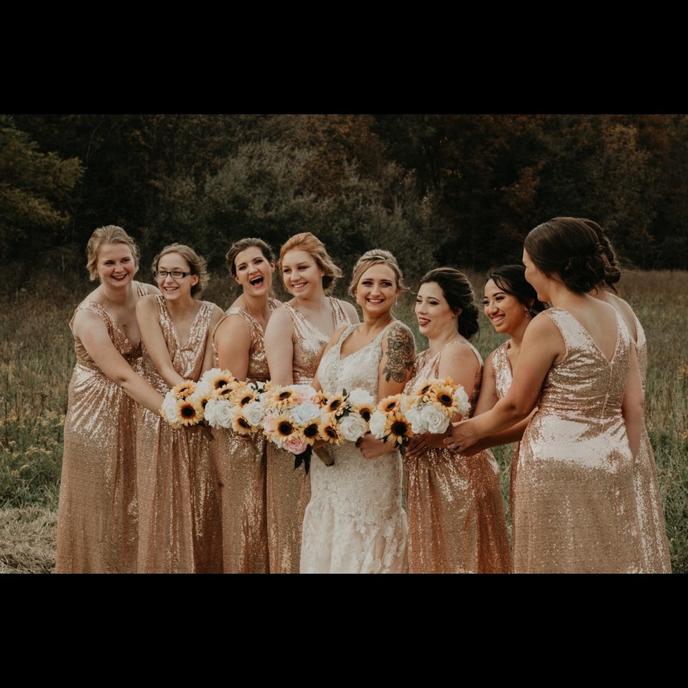 Rose Gold Bridesmaid Formal / Prom Dress